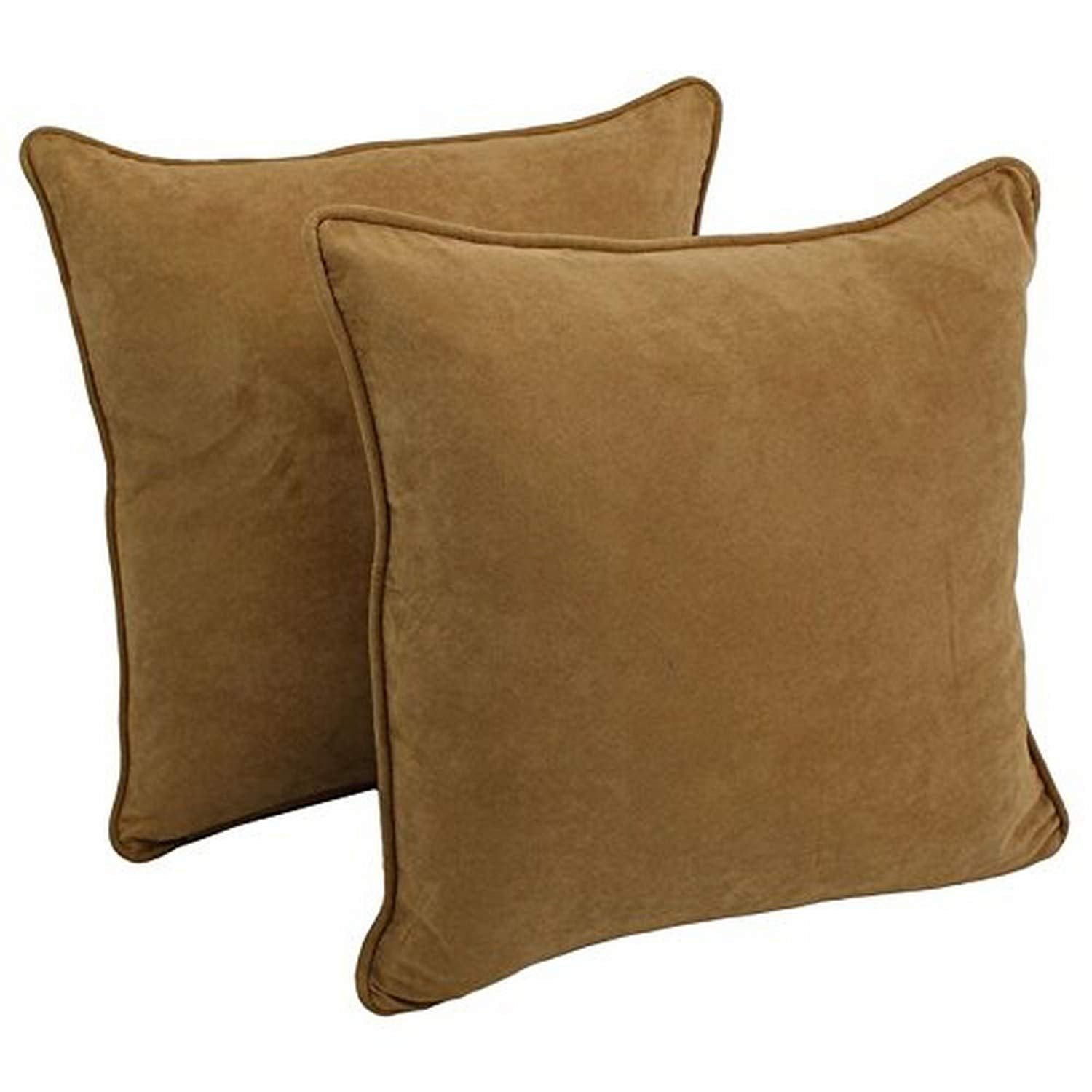 Blazing Needles Corded Microsuede Floor Pillows (Set of 2), 25", Camel