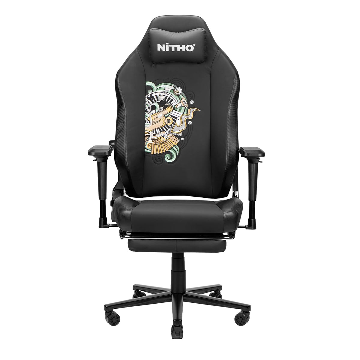 Nitho Forge Gaming Office Chair | Ergonomic Reclining Computer Desk Chair With Magnetic Headrest, Foldable Footrest, Adjustable