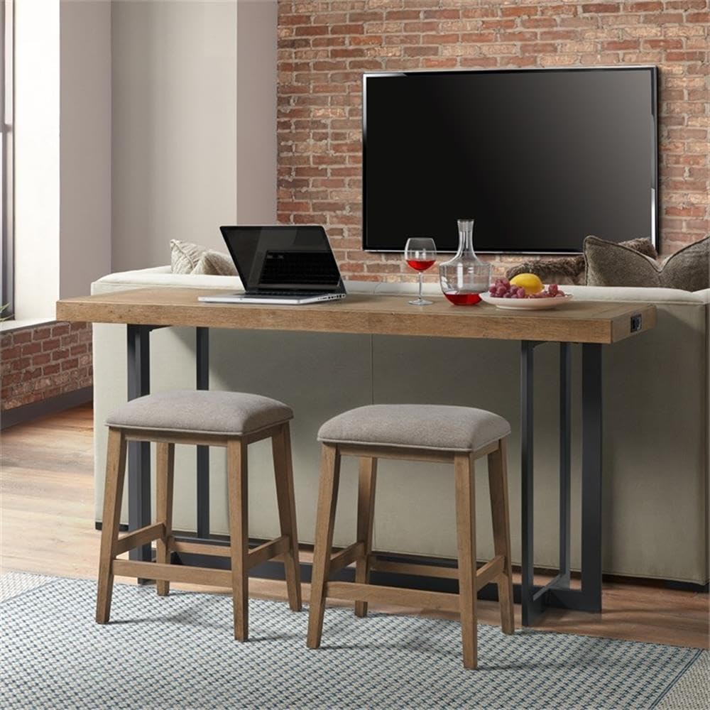 Intercon Furniture Transitional Wood Sofa Bar Table in Dune Brown Finish