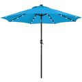 Yaheetech 9Ft Solar Powered Patio Umbrella - Uv Protection Market Table Umbrella W/ 32 Led Lights & Push Button Tilt & Crank Lift System For Garden/Lawn/Deck/Backyard/Pool,Sky Blue