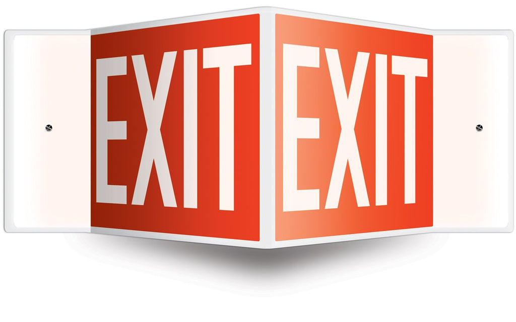 Accuform Projection Sign 3D,'EXIT', High-Impact, Pre-Drilled Mounting Holes