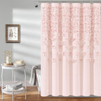 Lush Decor Lucia Shower Curtain, Blush, 72' X 72'