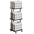 Gasvadivum 120L Vertical Laundry Sorter,3 Tier Metal Rolling Laundry Basket