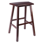 Winsome Katashi Fan Shape Bar Stool, 28.6H in, Solid Wood, Walnut Finish