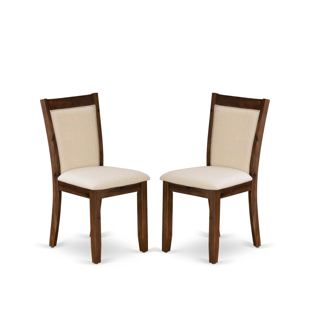 East West Furniture V726Mzn32-7 7 Piece Modern Dining Table Set Consist Of A Rectangle Wooden Table With V-Legs And 6 Light Beige Linen Fabric Parsons Dining Chairs, 36X60 Inch, Multi-Color