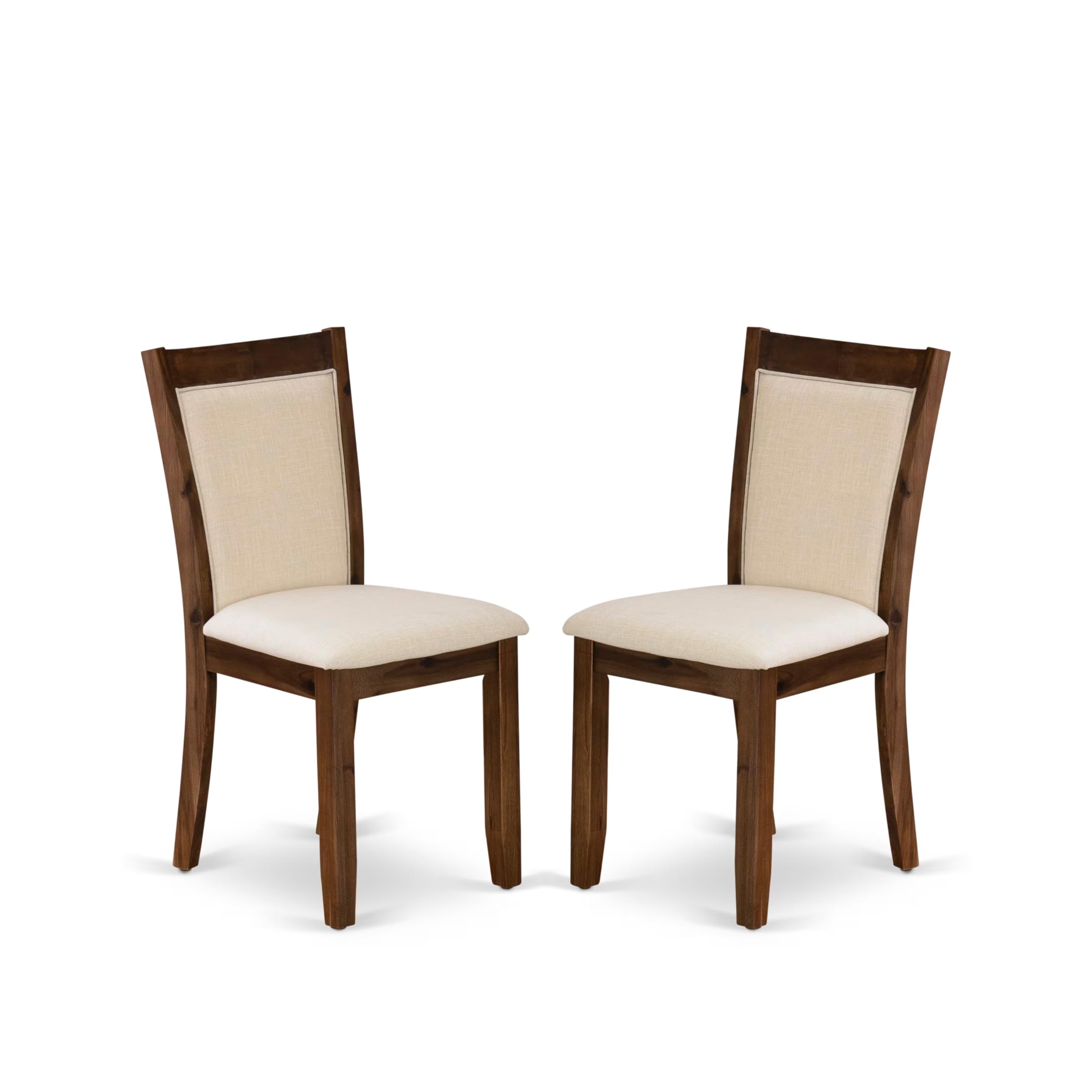 East West Furniture V796Mzn32-7 7 Piece Kitchen Table Set Consist Of A Rectangle Dining Table With V-Legs And 6 Light Beige Linen Fabric Parson Dining Chairs, 36X60 Inch, Multi-Color