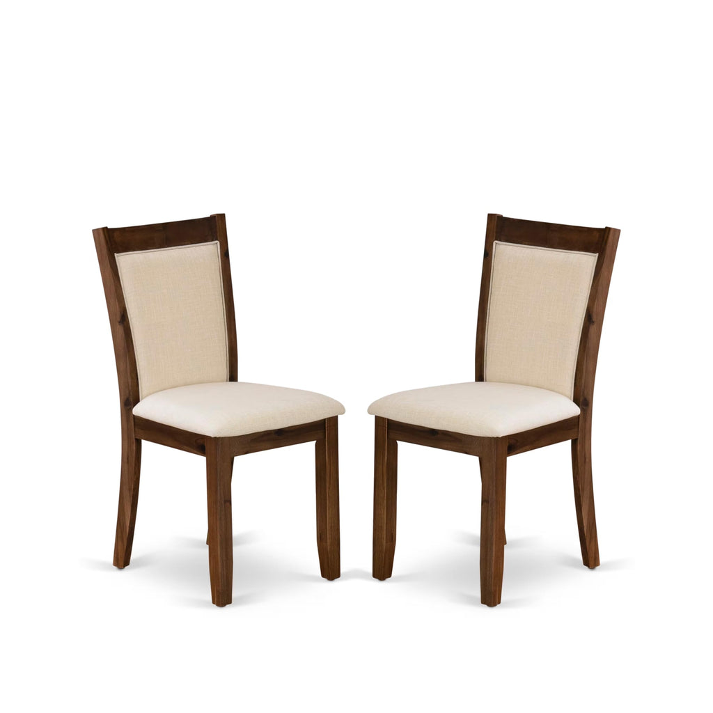East West Furniture X796Mzn32-7 7 Piece Dining Table Set Consist Of A Rectangle Kitchen Table With X-Legs And 6 Light Beige Linen Fabric Parson Dining Chairs, 36X60 Inch, Multi-Color
