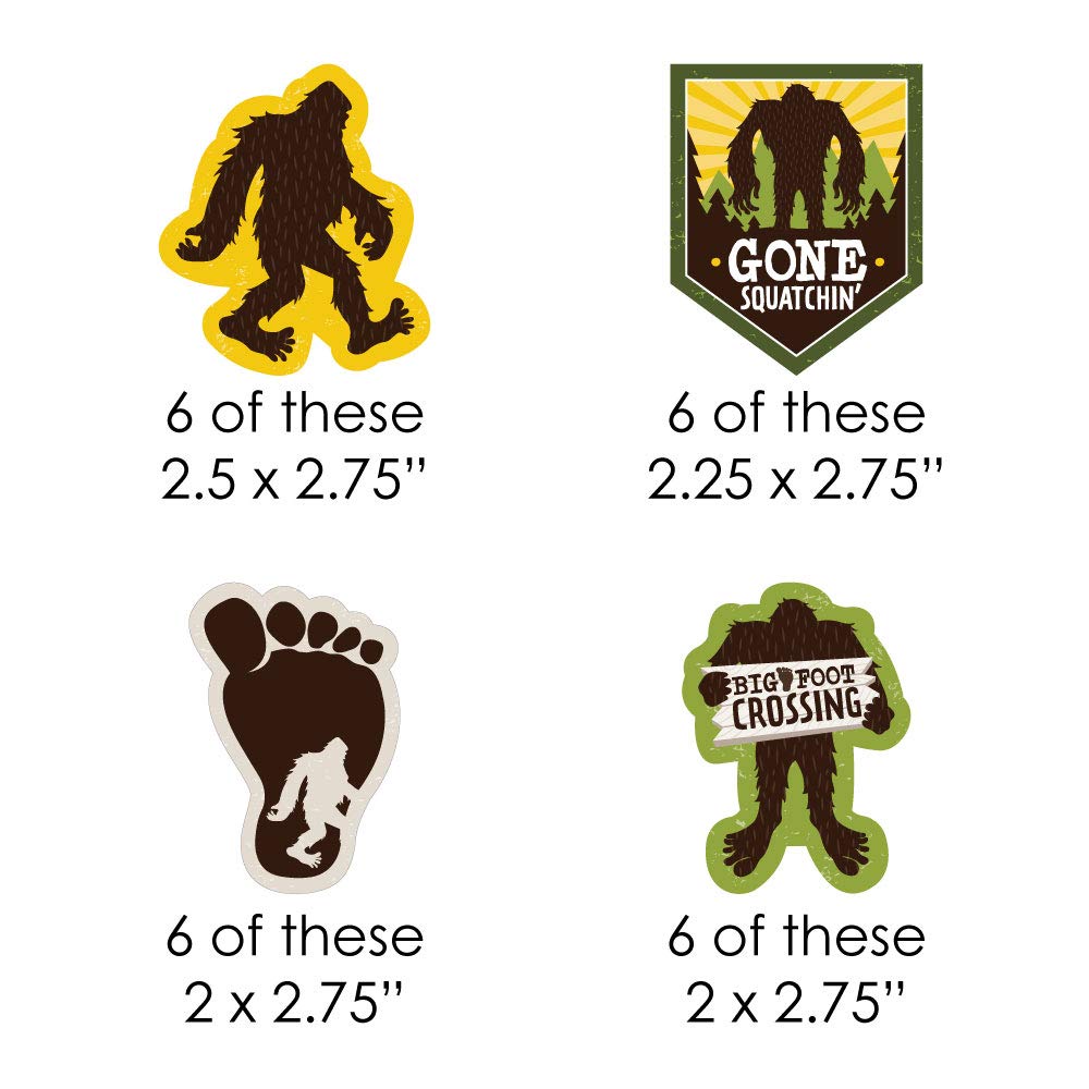 Big Dot Of Happiness Sasquatch Crossing - Diy Shaped Bigfoot Party Or Birthday Party Cut-Outs - 24 Count
