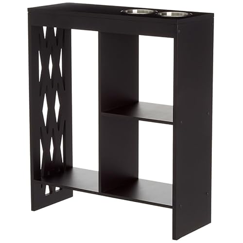 Decorative End Table With Drink Holder - Black