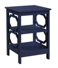Convenience Concepts Omega End Shelves Table, Cobalt Blue