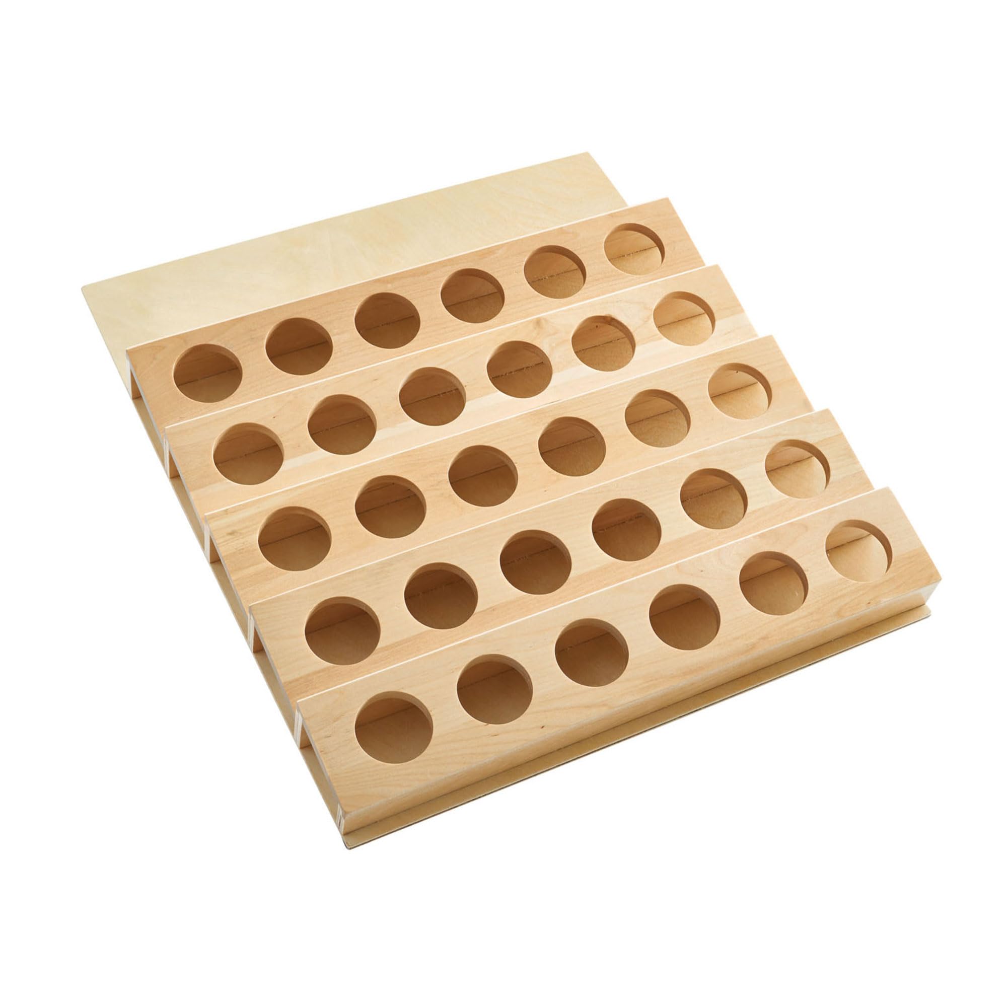 Rev-A-Shelf 16' K-Cup Coffee or Tea Pod Organizer, Pull Out Kitchen Draw Utensil Storage Organizer, Maple Wooden Insert for 30 