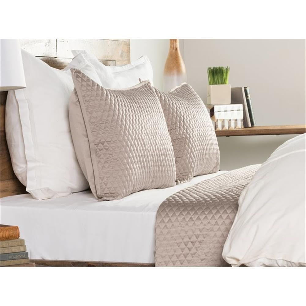Kosas Home Winthrop 20X36 Diamond Matte Poly Sateen Fabric King Sham In Natural
