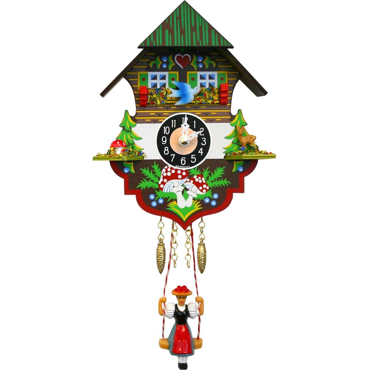 Alexander Taron 0197Sq Engstler Battery-Operated Clock-Mini Size With Music Chimes, Multi