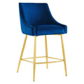 Modway Discern Performance Velvet Counter Stool With Navy Finish Eei-5474-Nav