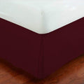Queen Size Luxury Tailored Bed Skirt 14' Drop Pleated Styling Dust Ruffled Solid Burgundy New