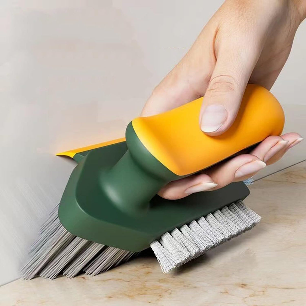 Leawall Toilet Bathroom Cleaner Brush  Vshape Gap Brush 4In1 Multifunctional Scrubbing Brush For Corners, Window, Grout, Sin