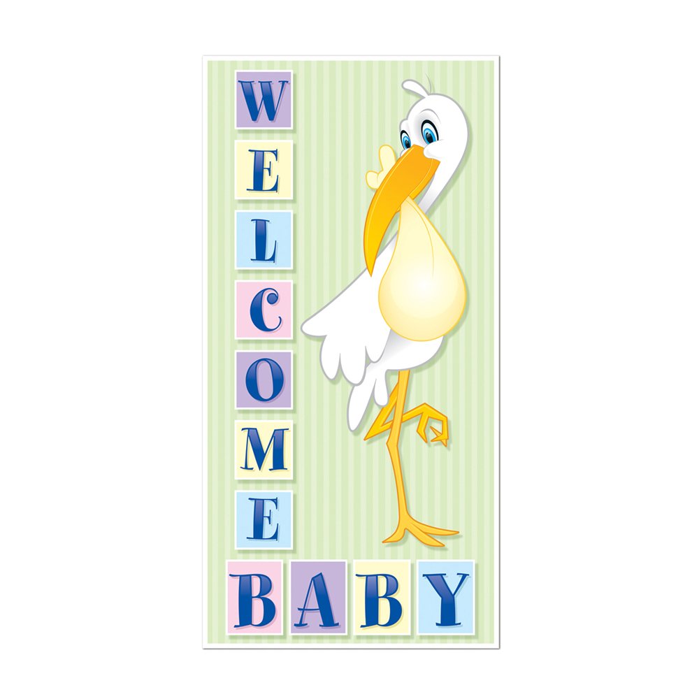 Beistle Home Party Decoration Welcome Baby Door Cover Indoor & Outdoor Use Pack Of 12