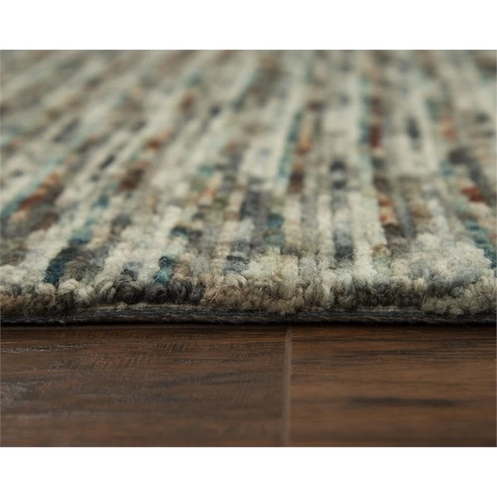 Rizzy Home Alora Decor Laine 7'6"X9'6" Stripes Beige/Gray/Rust/Blue Hand-Tufted Area Rug