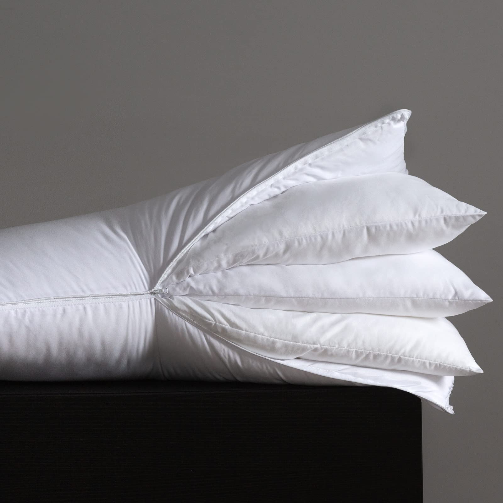 Three Geese Adjustable Layer Pillows, Assembled 3 In 1 Bed Pillow,Soft Pillow Good For Side And Back Stomach Sleeper,Queen Size