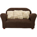 Keet Plush Childrens Sofa With Accent Pillows, Sofa For Kids Room, Kids Sofa, Toddler Sofa With Three Fluffy Pillows, Comfortable Sofa For Kids, Children Sofa, Kid Sofa, Brown And Khaki