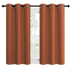 Nicetown Bedroom Halloween Curtains 48 Inches Long, Burnt Orange Privacy And Thermal Insulated Blackout Drapes For Windows (1 Pa