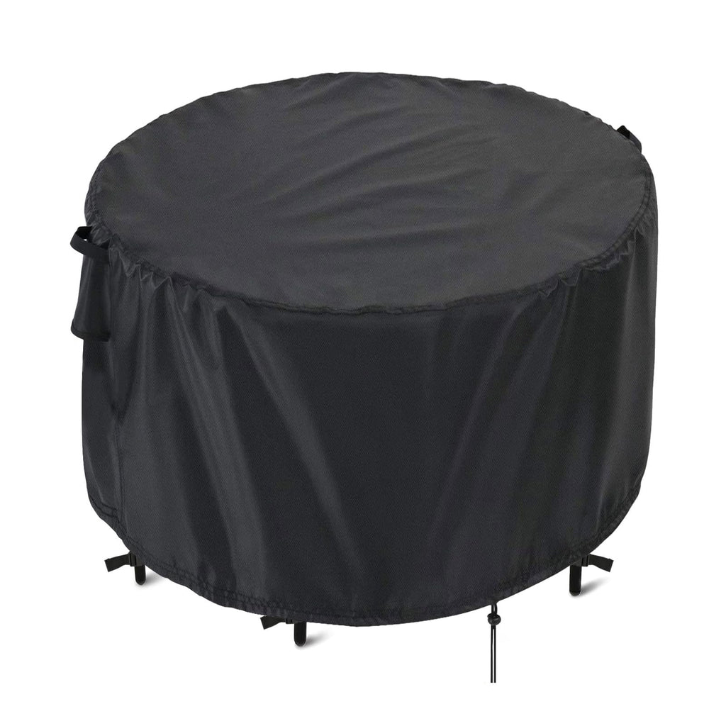 Kingling Round Patio Furniture Covers, Waterproof Outdoor Table Cover For 42''D X28''H, Heavy Duty Patio Cover For Round Table & Chair Sets, Outdoor Furniture Covers (Black)