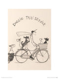 Art Group The Doggie Taxi Service Sketch Sam Toft Art Print, Paper, Multi-Colour, 30 x 40 x 1.3 cm