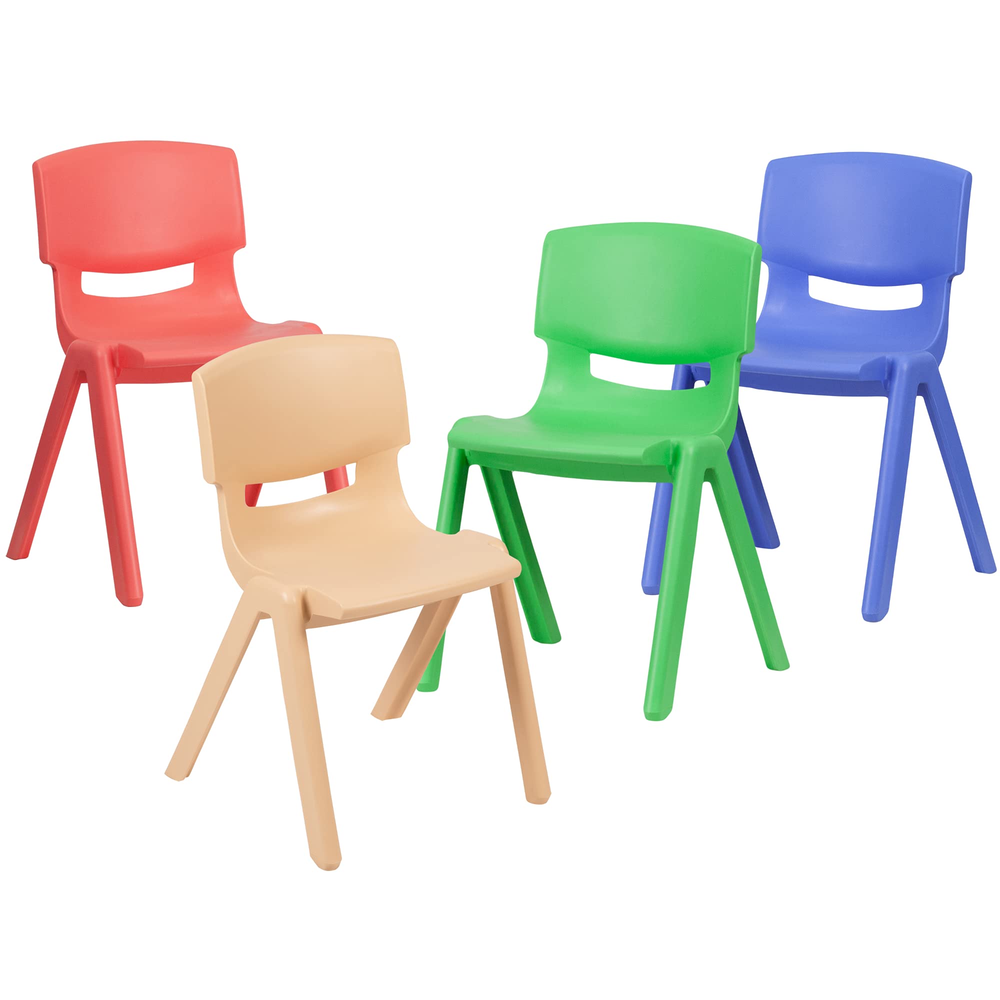 10 Pk. Red Plastic Stackable School Chair with 13.25 Seat Height