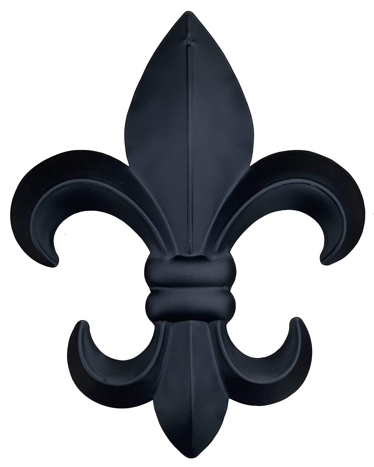 10 Metal Fleur De Lis Wall Plaque/Art with hanger - Rustic Creole Tuscan Decor (Black)
