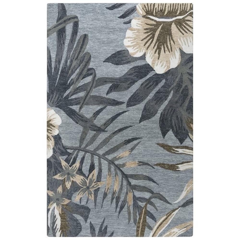 Mirage 5' X 7'6" Floral Blue/Blue/Beige/Brown Hand Tufted Rug