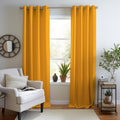 Encasa XO Door Cotton Curtains, Light Filtering Drapes Mango