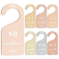 Whaline 7Pcs Boho Wood Baby Closet Size Dividers With Yellow Velvet Bag Newborn to 24 Month Thicken Infant Wardrobe Hanger Organ