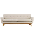 Modway Engage Midcentury Modern Upholstered Fabric Sofa In Beige