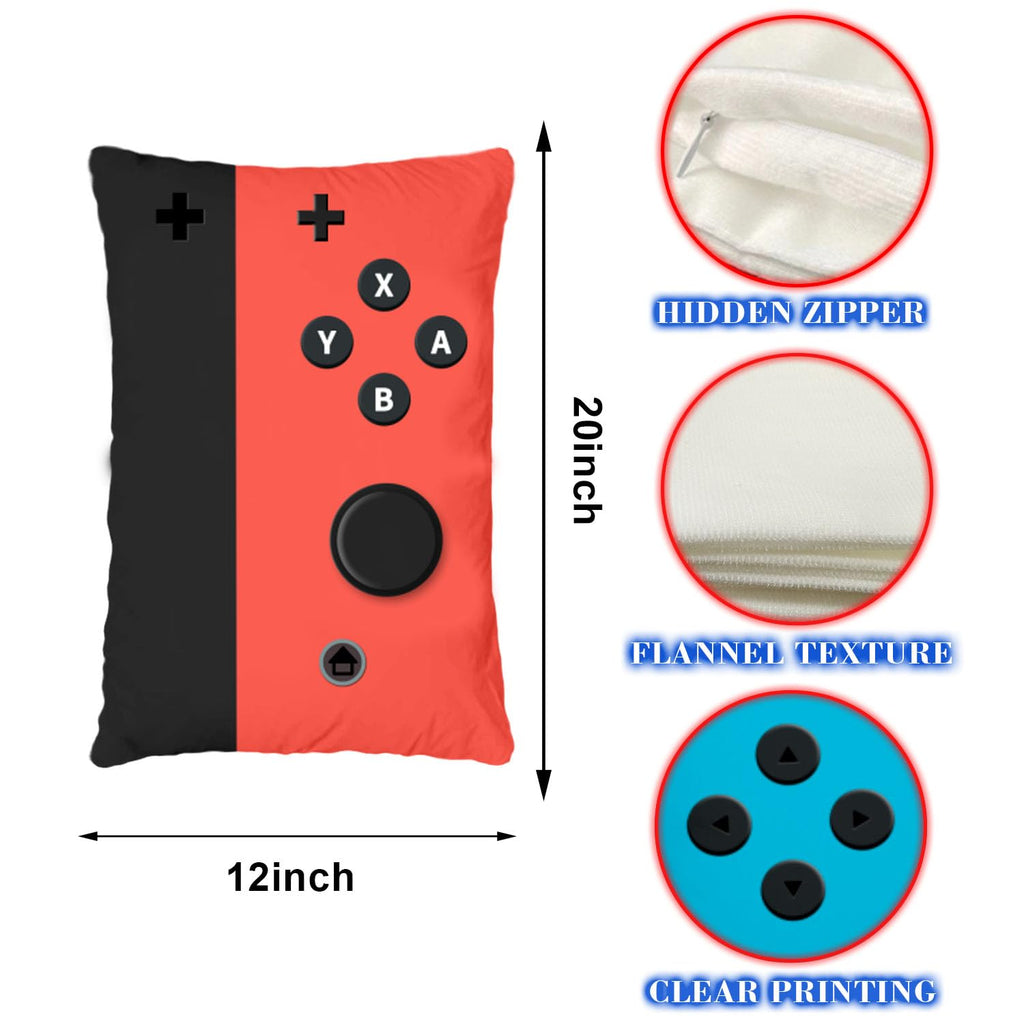 Undergo Double-Sided Printing Game Controller Throw Pillow Covers - Soft Gaming Pillow Cases Cushion Covers - 12 X 20 Inch Gamer
