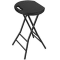 5Rcom Folding Stool, 24 inch Bar Stools with Handle, Metal and Plastic Foldable Stool for Adults Portable, Collapsible Round Fol