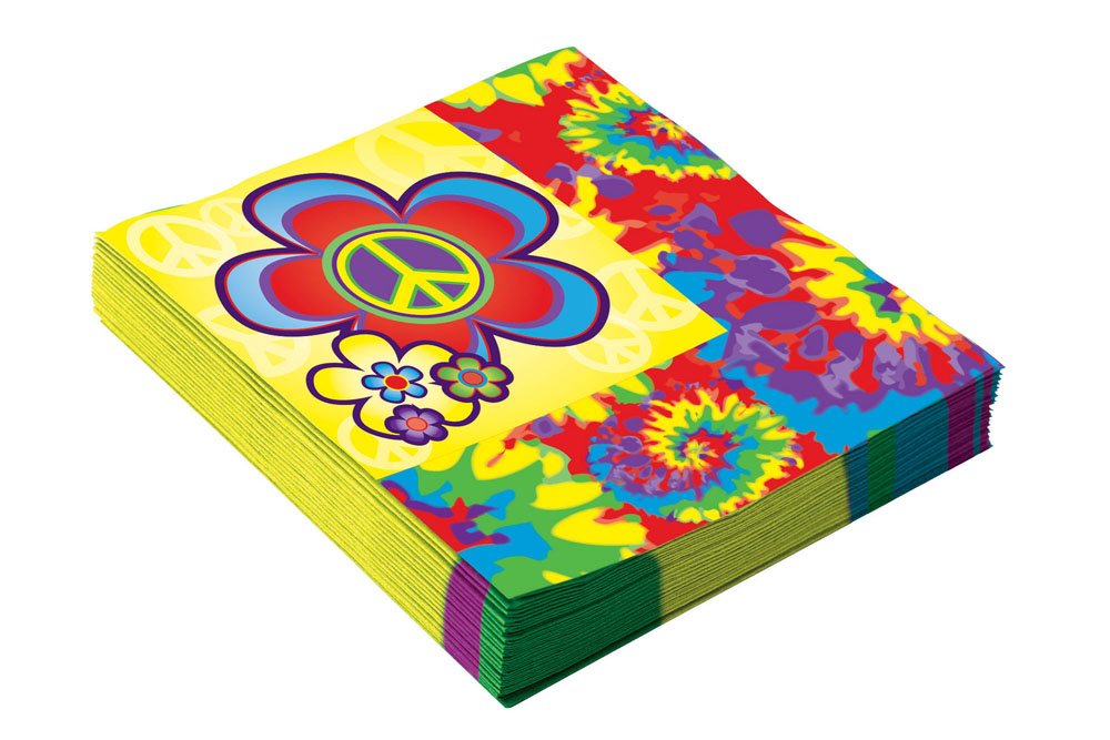 Forum Novelties X75805 Hippie D  coration Napkin, Multi-Colour, One Size