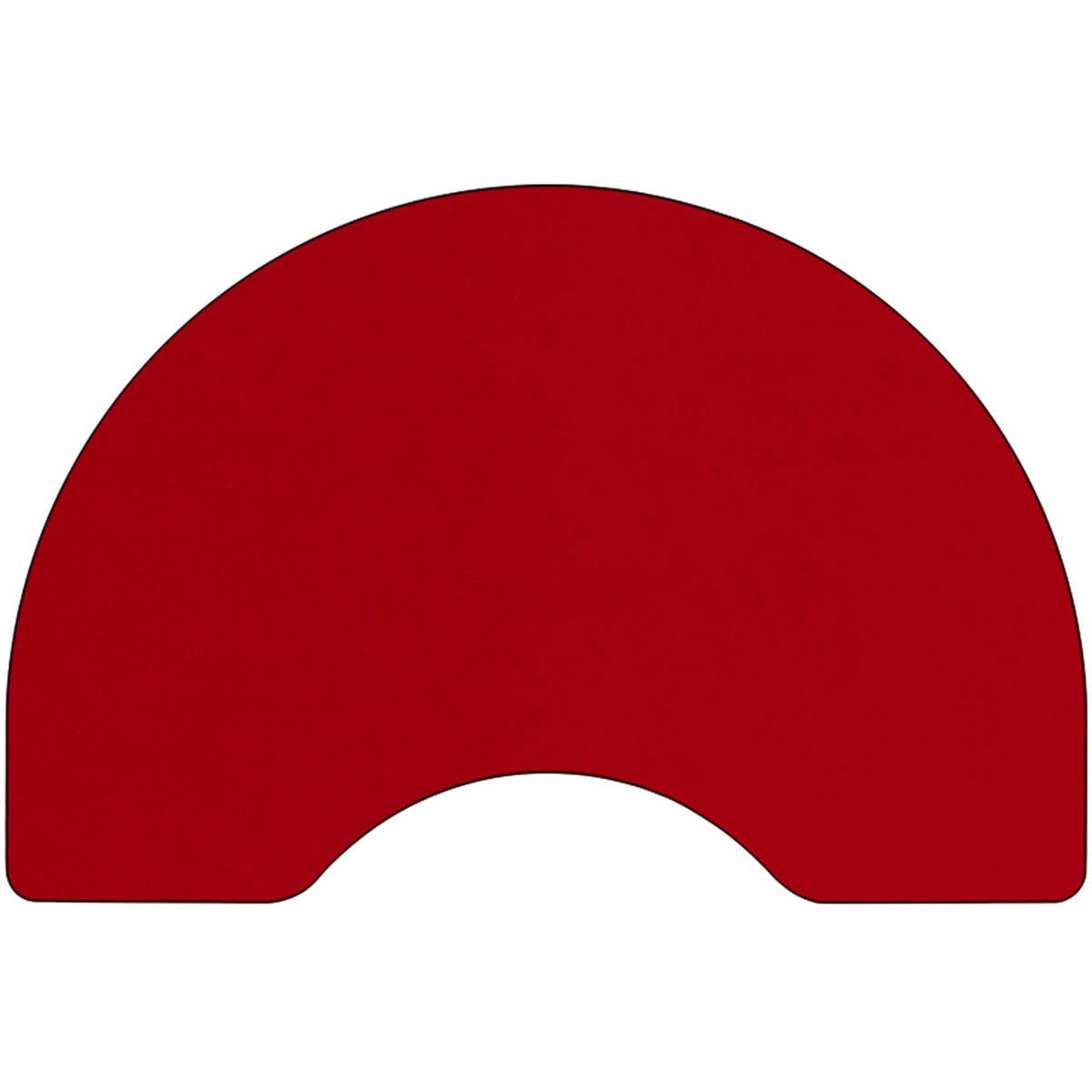 Flash Furniture Wren 48''W X 72''L Kidney Red Thermal Laminate Activity Table - Height Adjustable Short Legs