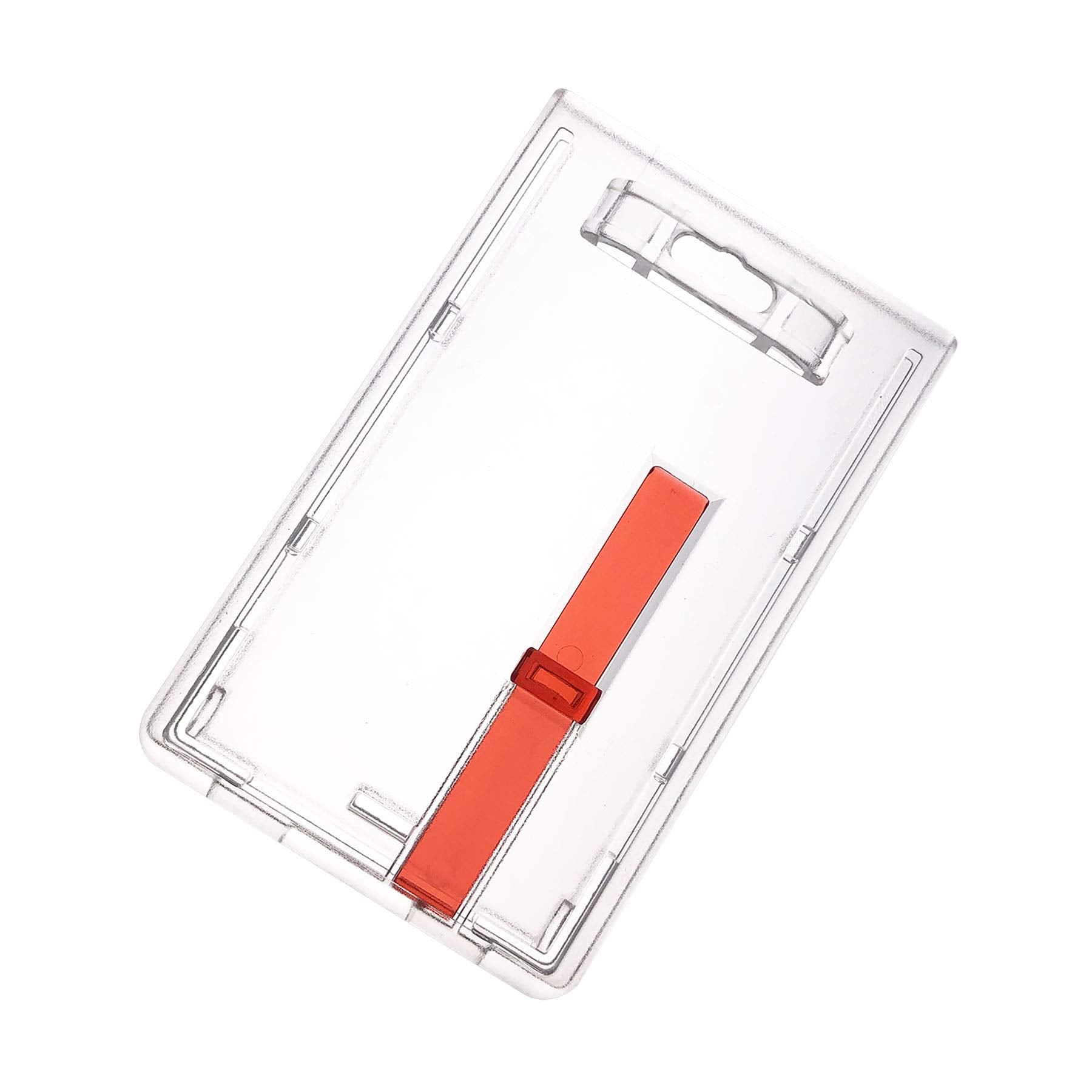 Fallen One 10 Pack Hard Plastic Vertical Id Card Badge Holder With Red Extractor Slide