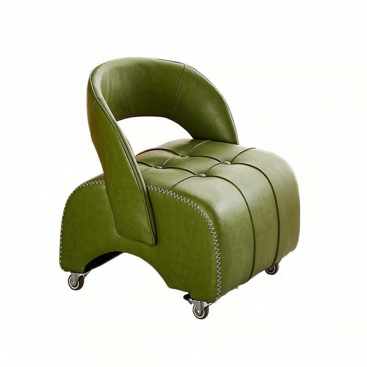 Clovrix Compact Accent Chair With Casters Padded Rolling Accent Chair Mobile Seat Small For Shoechanging Corner, Living Room, B