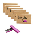 MEI YI TIAN Rose Red Standard Staple Set, 12mm Width, 6000 Count (6 Boxes) - Ideal for Office, School, and Home Staplers