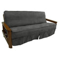 Blazing Needles Solid Microsuede Double Corded 8 to 9-inch Full Futon Slipcover Steel Grey