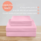 Elegant Comfort Luxurious 4-Piece Silky Satin Sheet Set, Skin And Hair Friendly, Wrinkle, Fade, Stain Resistant With Deep Pockets Fitted Sheet, Cooling Soft Satin Sheet Set, Twin Xl, Light Pink