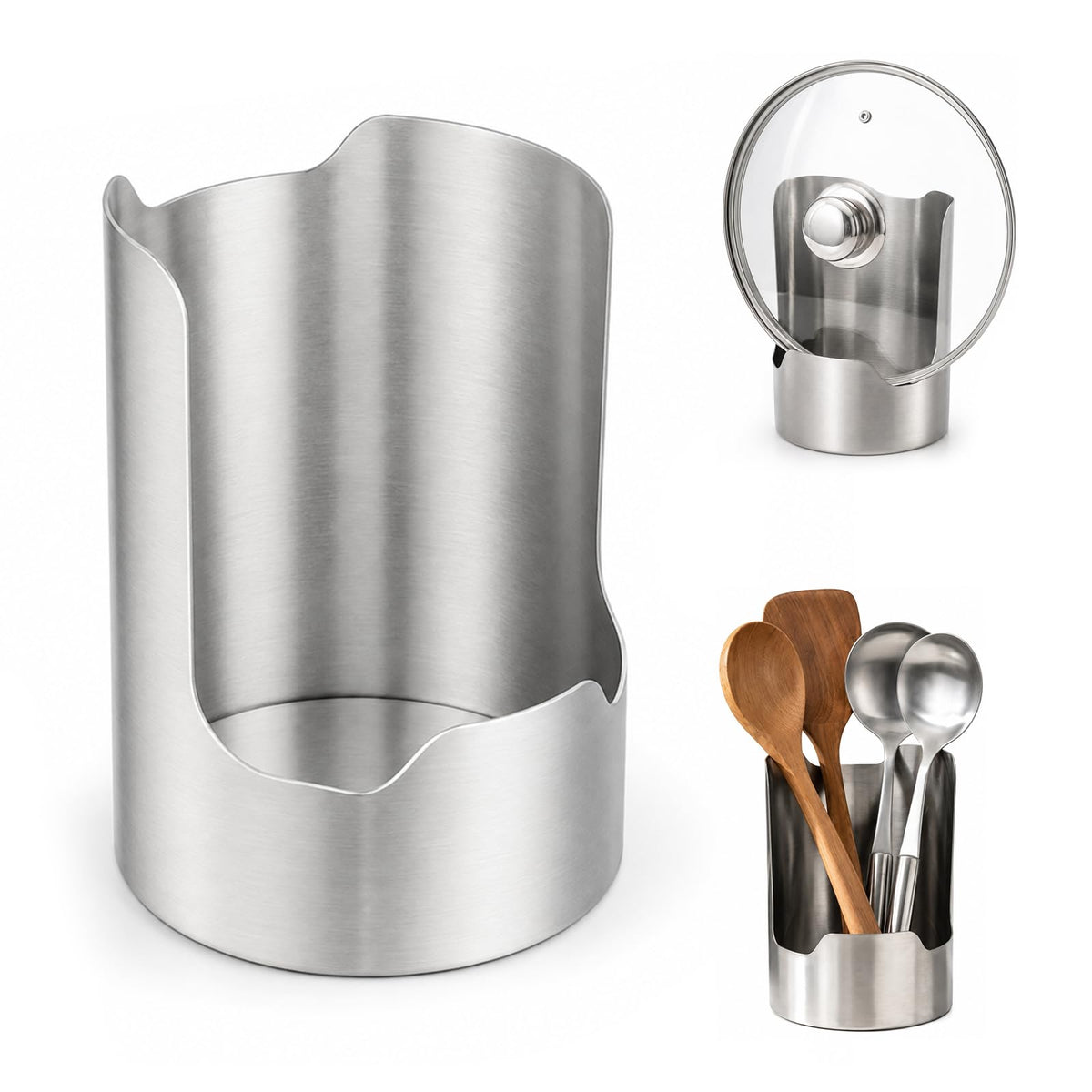 Thickened Stainless Steel Countertop Organizer Kitchen Utensil Holder,1Pcs