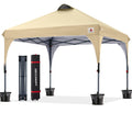 ABCCANOPY Outdoor Pop up Canopy Tent, 10x10 Instant Portable Canopy for Camping, Beach, Backyard, Beige