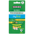 Ticonderoga My First Short Triangular Wood-Cased Pencils, #2 Hb Soft, With Erasers, Yellow, 4 Count