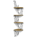 Alsonerbay Corner Shelf Wall Mount, 4 Tier Floating Shelves for Wall Storage, Rustic Wall Shelves Wood Shelves for Bedroom, Livi
