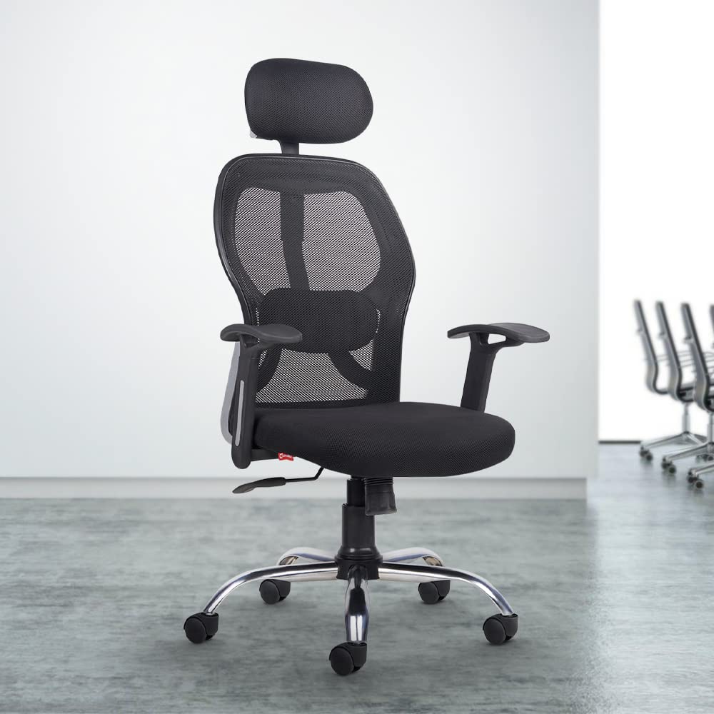 Cellbell Tauras Lite C100 Mesh High Back Office Chair/Study/Computer/Revolving/Desk Chair For Work From Home Metal Base Seat Hei