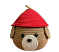 2Gudd MultiPurpose Cute Jute Basket With Lid Storage Baskets For Bathroom Living Room & Kitchen Organiser Box Vanity Box First 