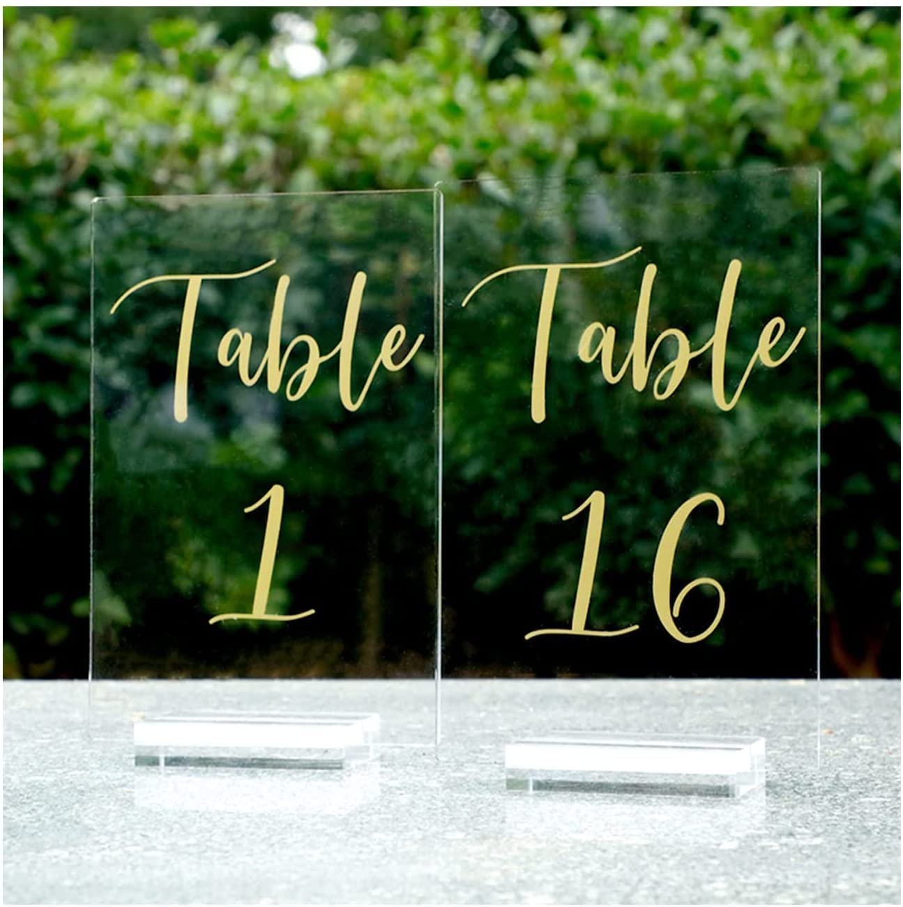 Uniqooo 2' Clear Acrylic Stand | 18 Pack 3Mm Slot Wedding Sign Holders, Perfect For Wedding, Table Number, Exhibition, Office,