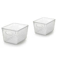 Azar Displays 556913 Large Clear Plastic Diamond Tote with Lid, Stackable Storage Organizer Bin for Pantry, Kitchen, Office, Clo